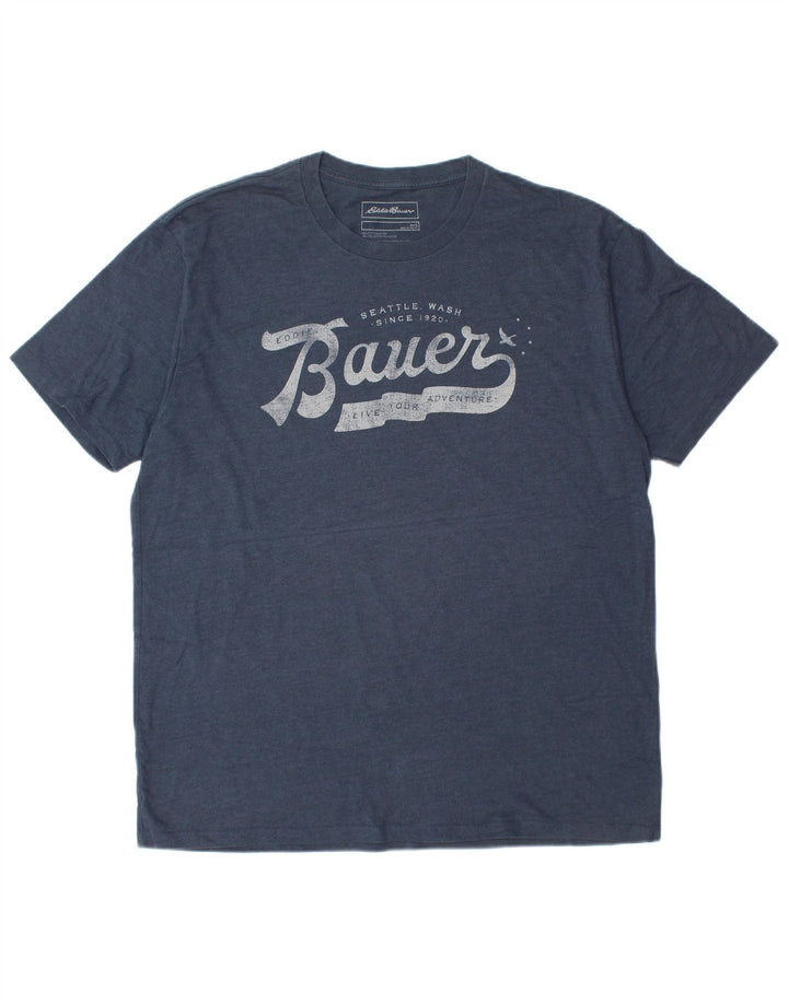 EDDIE BAUER Herren-T-Shirt mit Grafik, groß, aus blauer Baumwolle