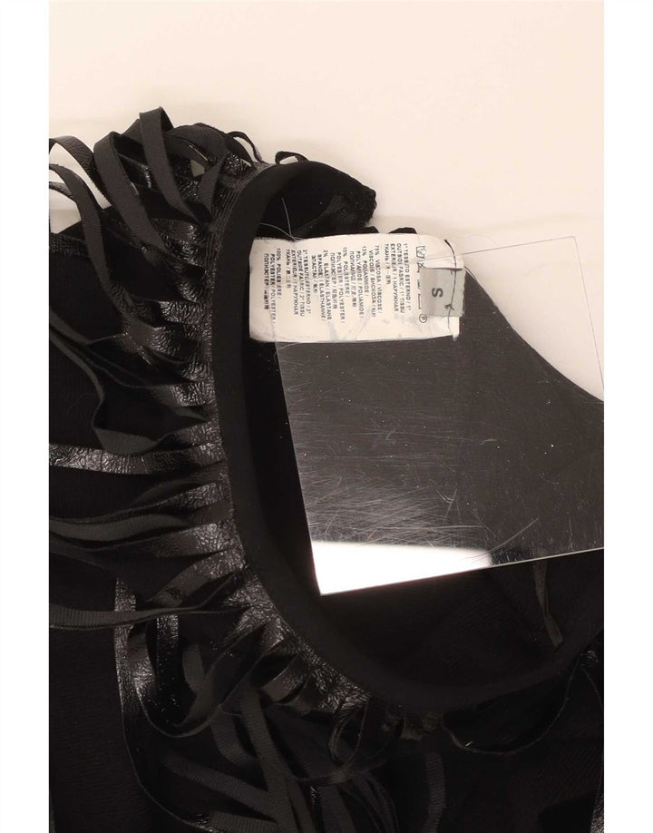 Vintage Damen Minirock Small W26 Schwarz Viskose
