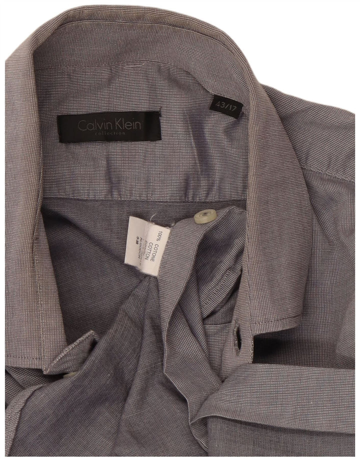 Calvin Klein Herrenhemd Größe 43 17 XL Graue Baumwolle