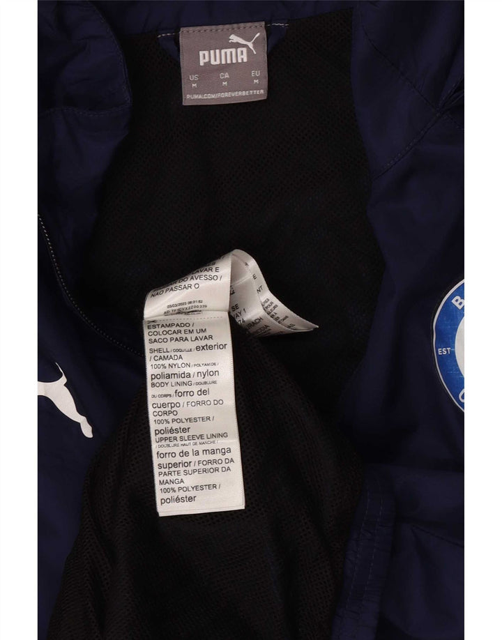 Puma Herren-Regenjacke mit Kapuze, UK 38, mittleres Marineblau, Colourblock-Nylon