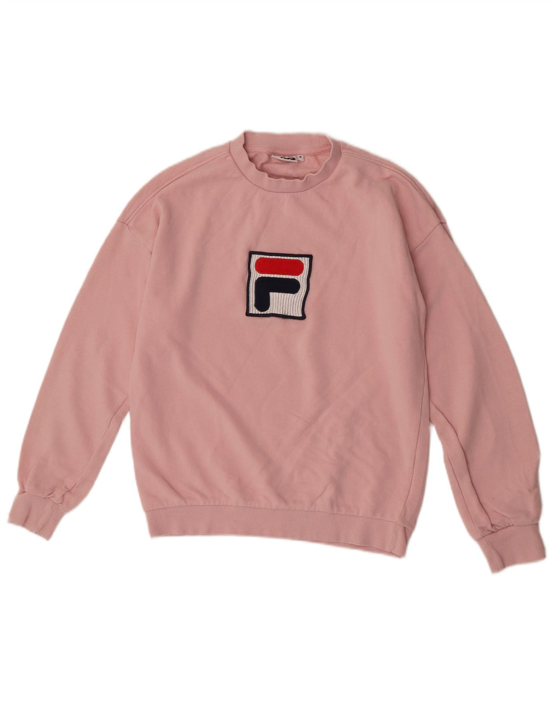 Fila Damen Grafik-Sweatshirt-Pullover UK 14 Mittelrosa Baumwolle