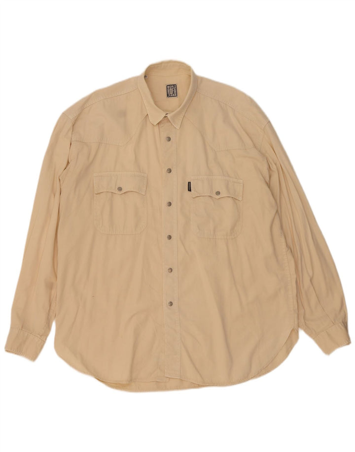 CASSUCI Herrenhemd 2XL Beige Baumwolle