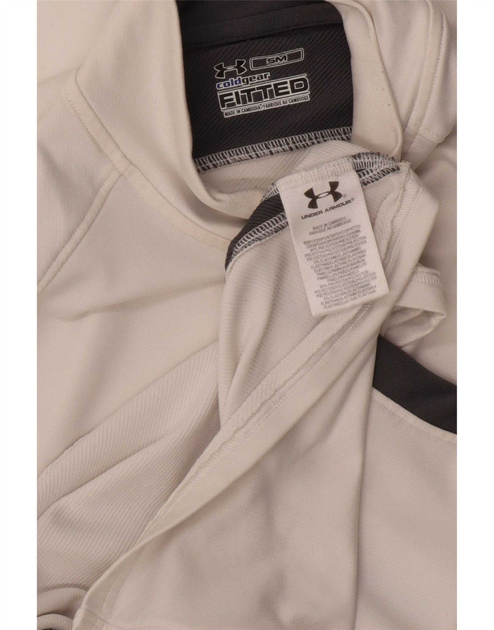 Under Armour Herren Cold Gear Top Langarm Klein Weiß Farbblock