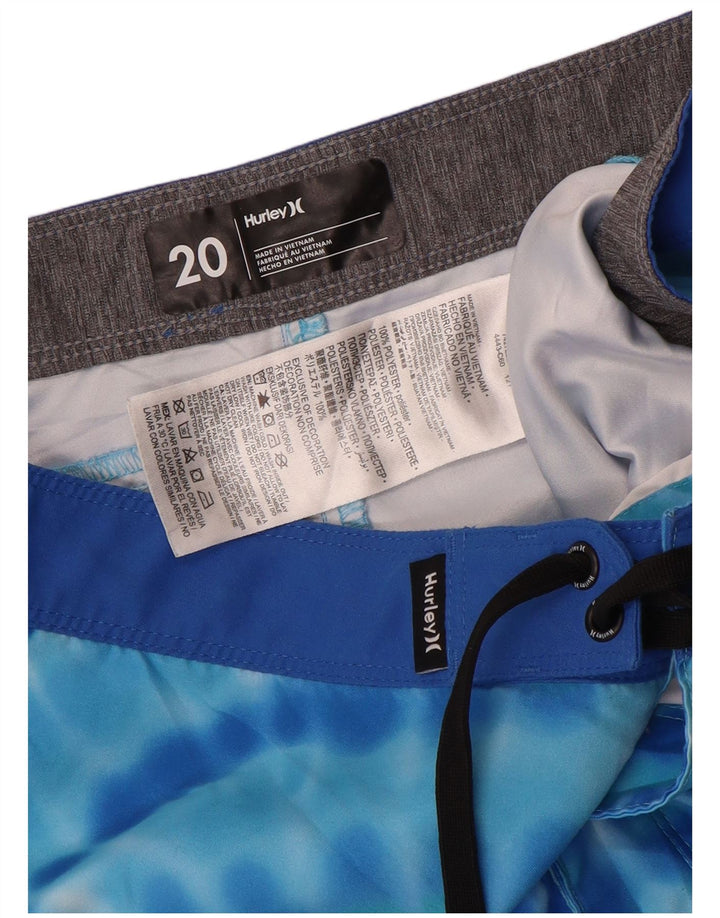 Hurley Badeshorts für Jungen, 15–16 Jahre, blaues Batik-Polyester