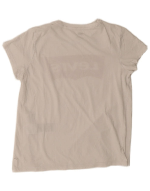 Levi's Womens Graphic T-Shirt Top UK 12 Medium White Cotton
