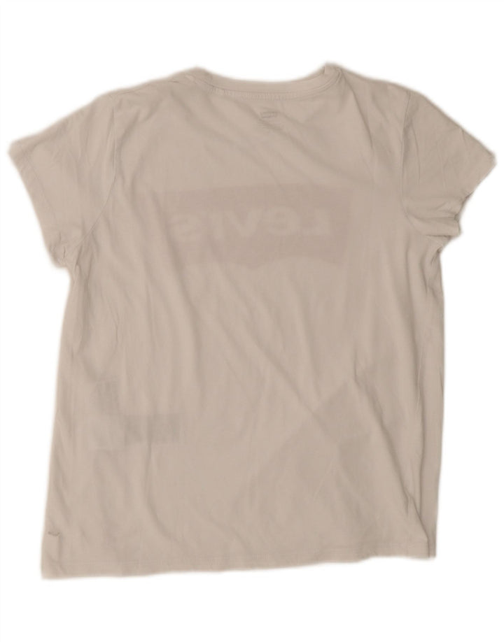 Levi's Damen-T-Shirt mit Grafik, UK 12, mittelweiße Baumwolle