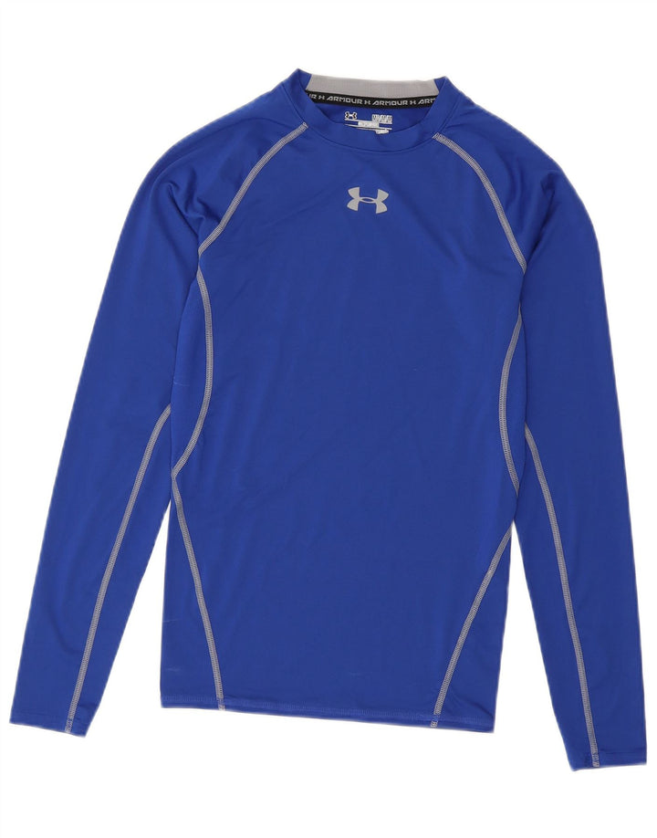 Under Armour Damen Heat Gear Graphic Top Langarm UK 12 Mittelblau