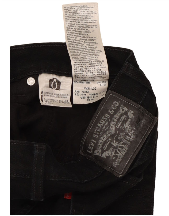 LEVI'S Herren Skinny Jeans W31 L29 Schwarze Baumwolle