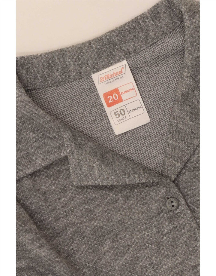 St Michael Womens Shirt Dress UK 20 2XL Grey Polyester