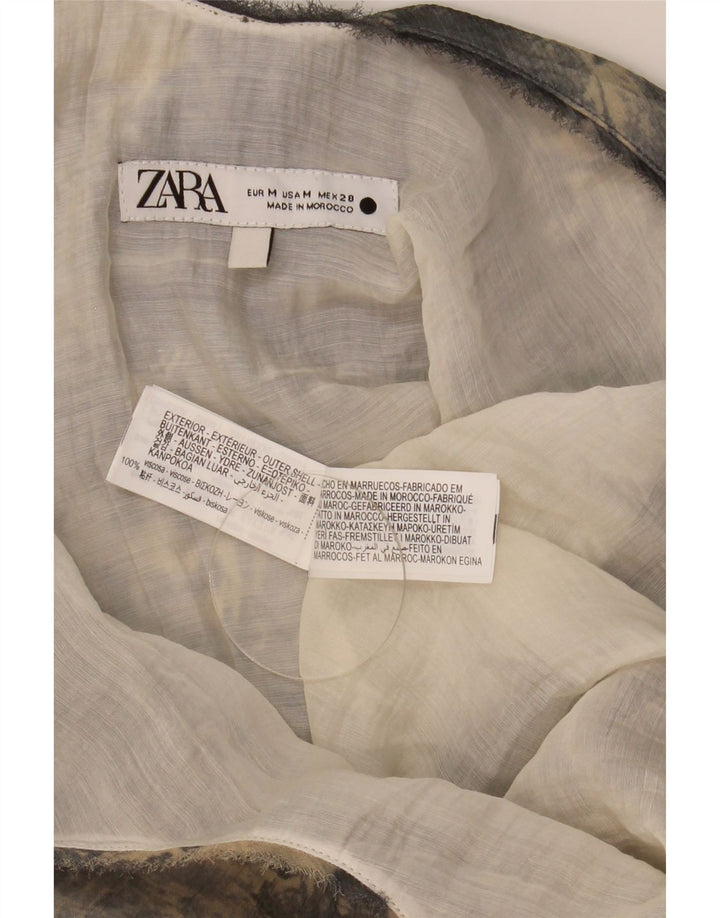 Ärmelloses asymmetrisches Tunika-Oberteil für Damen von Zara, UK 12, Mittelgrau, Batikfärbung