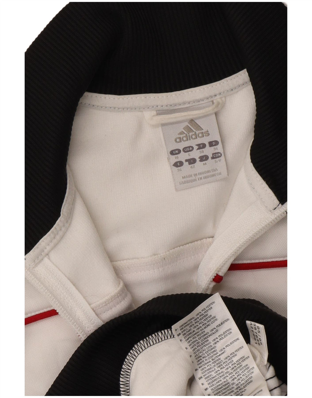 ADIDAS Womens Graphic Tracksuit Top Jacket UK 10 Small  White Colourblock Vintage Adidas and Second-Hand Adidas from Messina Hembry 