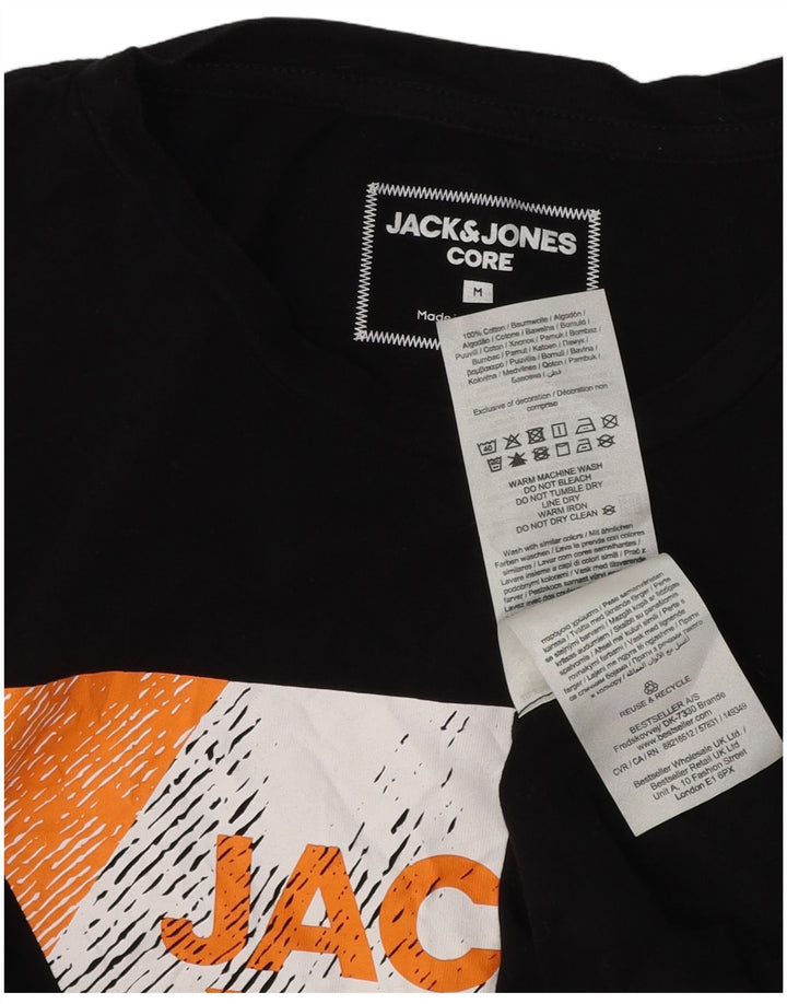 JACK & JONES Herren Core Graphic T-Shirt Top Mittelschwarze Baumwolle