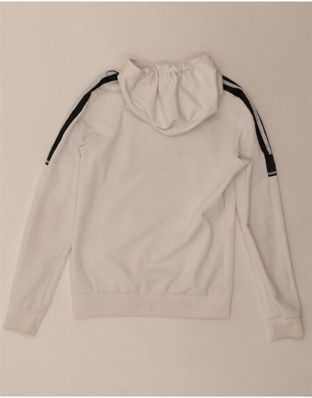 ADIDAS Mens Hoodie Jumper XS White Colourblock Polyester Vintage Adidas and Second-Hand Adidas from Messina Hembry 