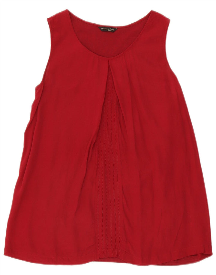 Massimo Dutti Damen ärmelloses Blusenoberteil UK 10 Small Rot