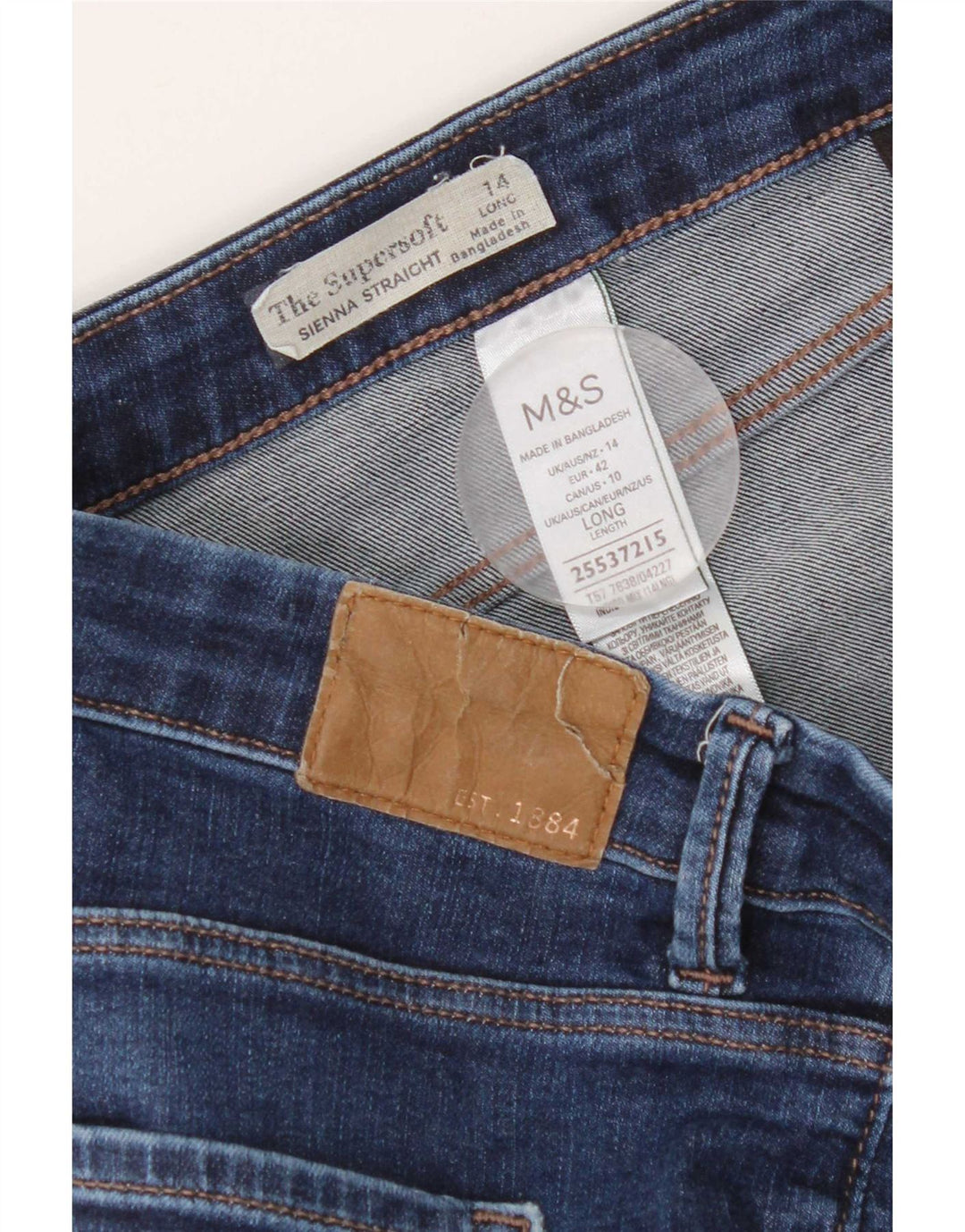 Marks & Spencer Damen Sienna Straight Jeans UK 14 Medium W30 L30 Blau