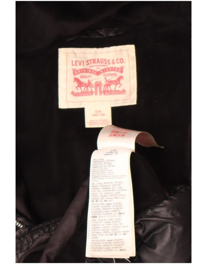 Levi's Mädchen-Jacke mit Kapuze, 9–10 Jahre, schwarzes Polyester
