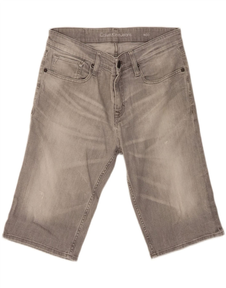 CALVIN KLEIN Womens Denim Shorts W30 Medium Grey Cotton