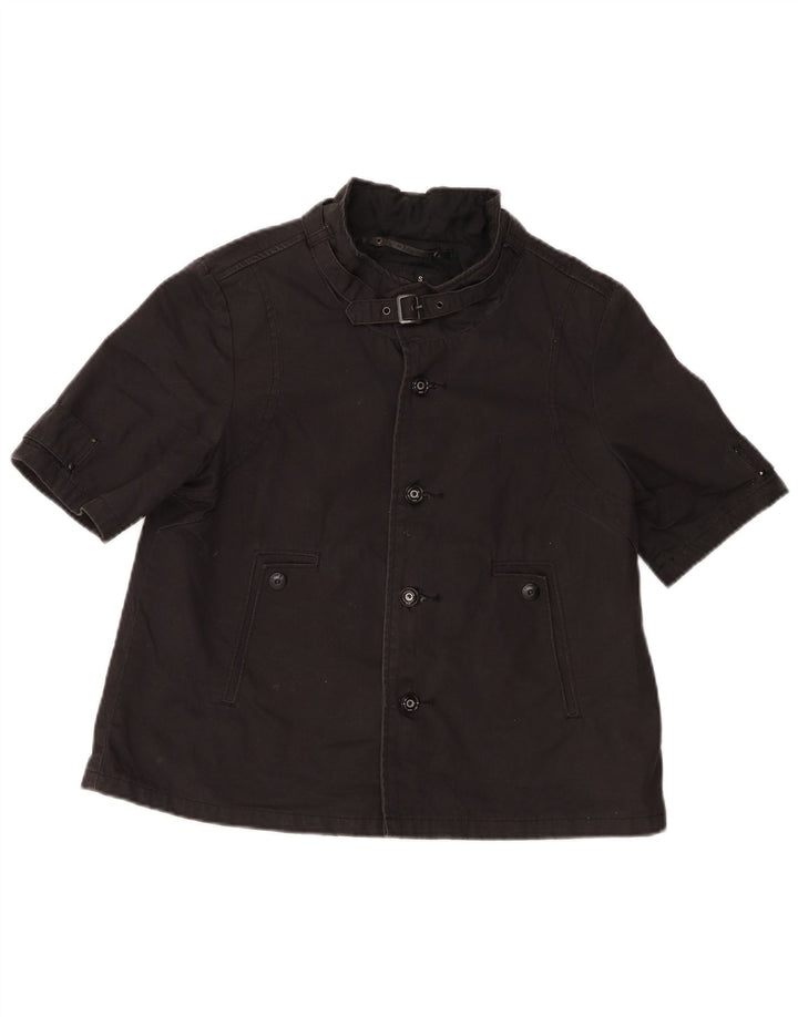 G-Star Damen Kurzarm-Bomberjacke UK 10 Small Schwarz Baumwolle