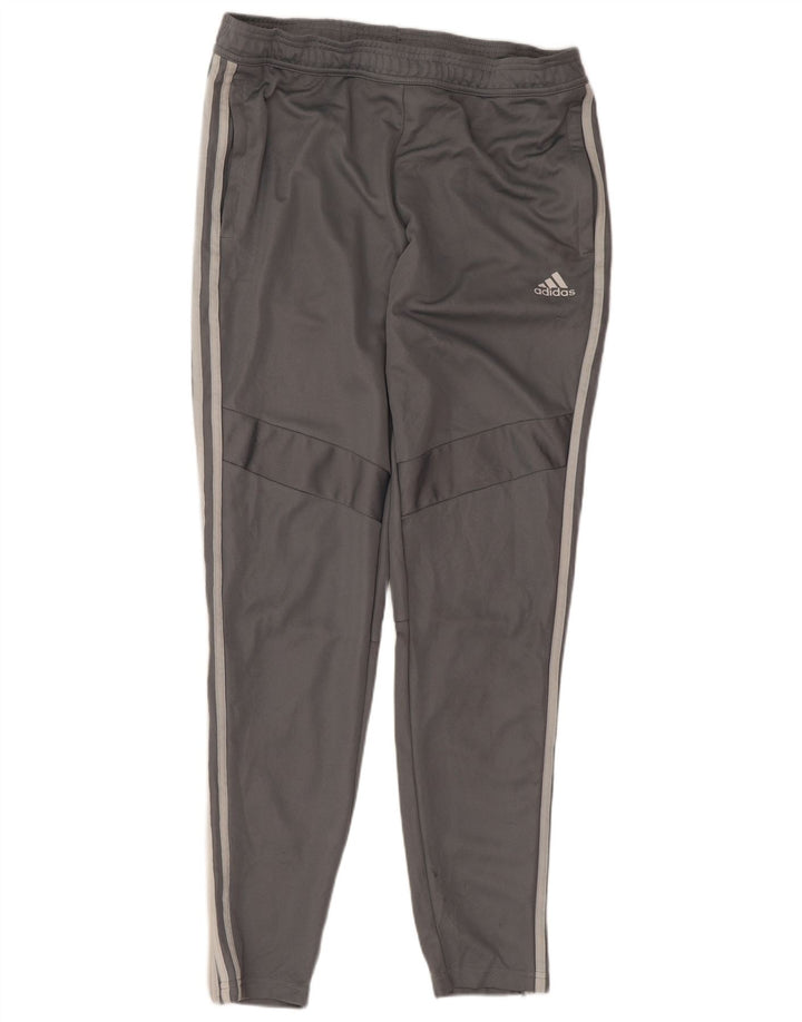 Adidas Damen Trainingshose UK 12/14 Mittelgraues Polyester