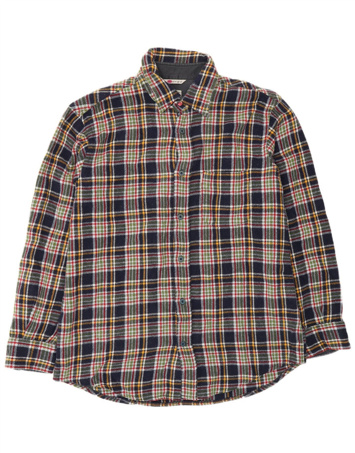 Think Pink Herren-Overshirt-Flanellhemd XL, marineblau, kariert, Acryl