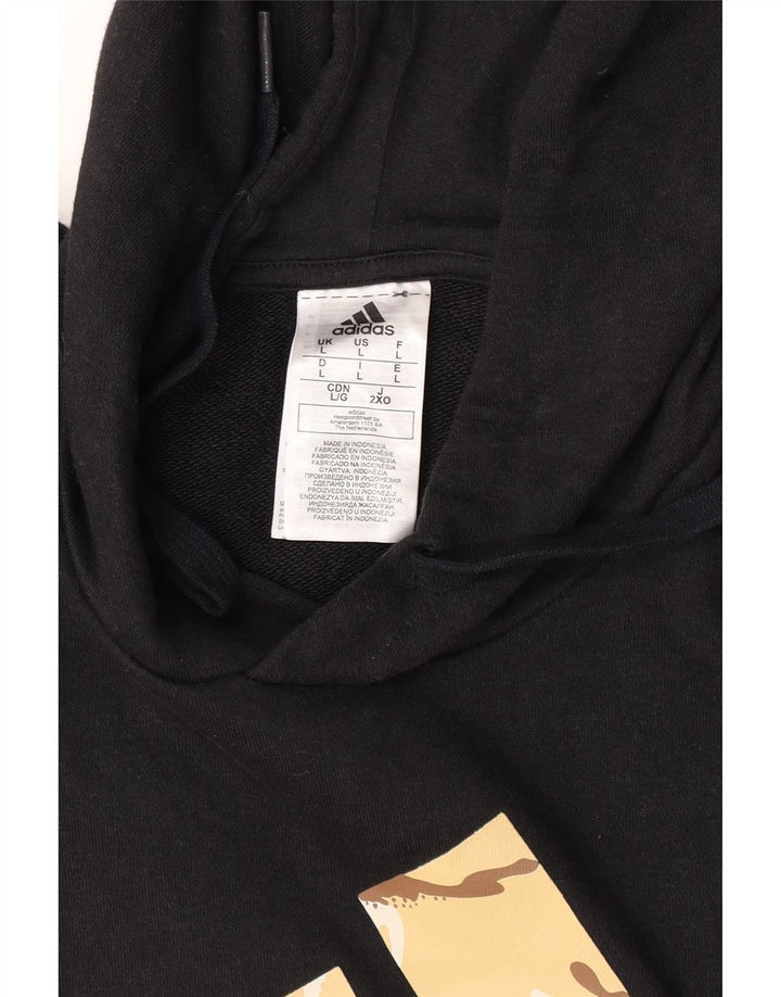 Adidas Herren Graphic Hoodie Pullover Große schwarze Baumwolle