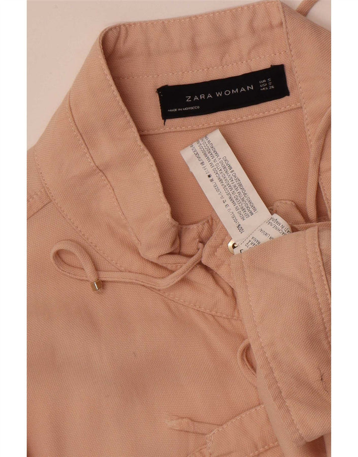 Zara Damen Übergroße Bomberjacke UK 10 Small Pink Lyocell