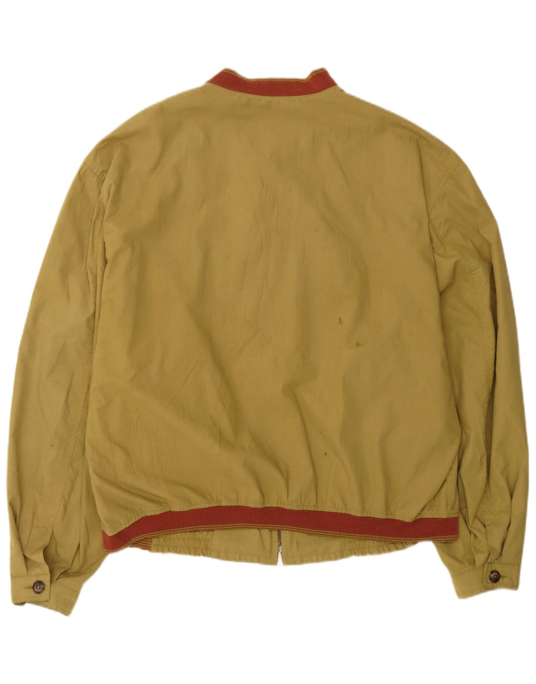 VINTAGE Mens Bomber Jacket IT 54 2XL Khaki Cotton