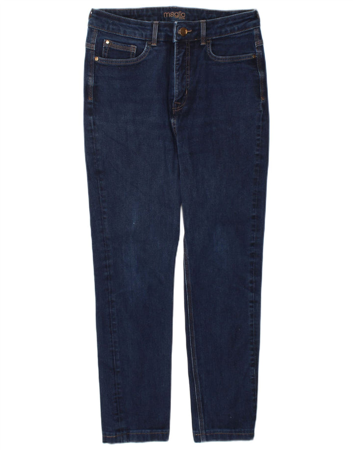 Magic Damen Slim Jeans UK 12 Medium W30 L26 Marineblau Baumwolle