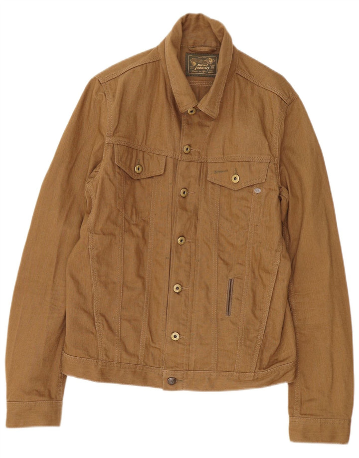 Diesel Herren Jeansjacke UK 40 Large Beige Baumwolle