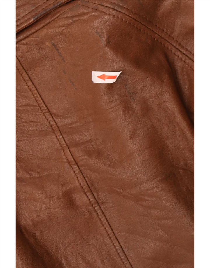 Vintage Damen Ledermantel IT 50 XL Braun
