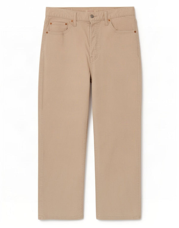 Levi's Damen Ribcage Straight Cordhose W31 L26 Off White Baumwolle