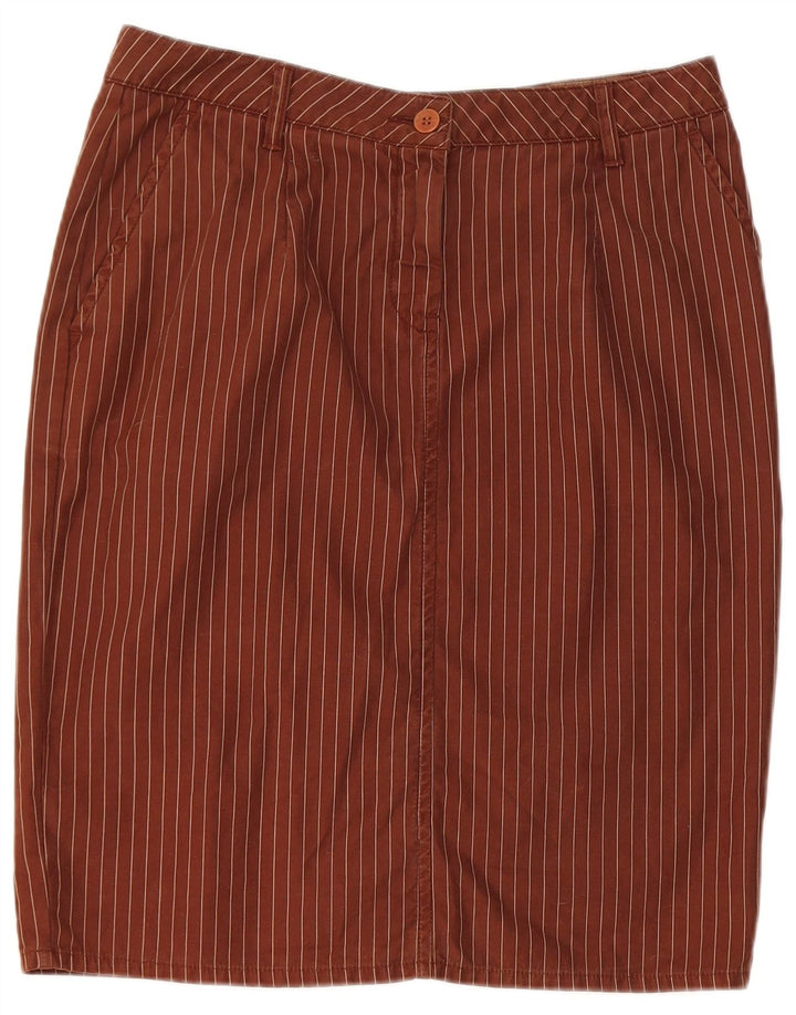 Kappa Damen Bleistiftrock IT 42 Medium W30 Braun gestreift