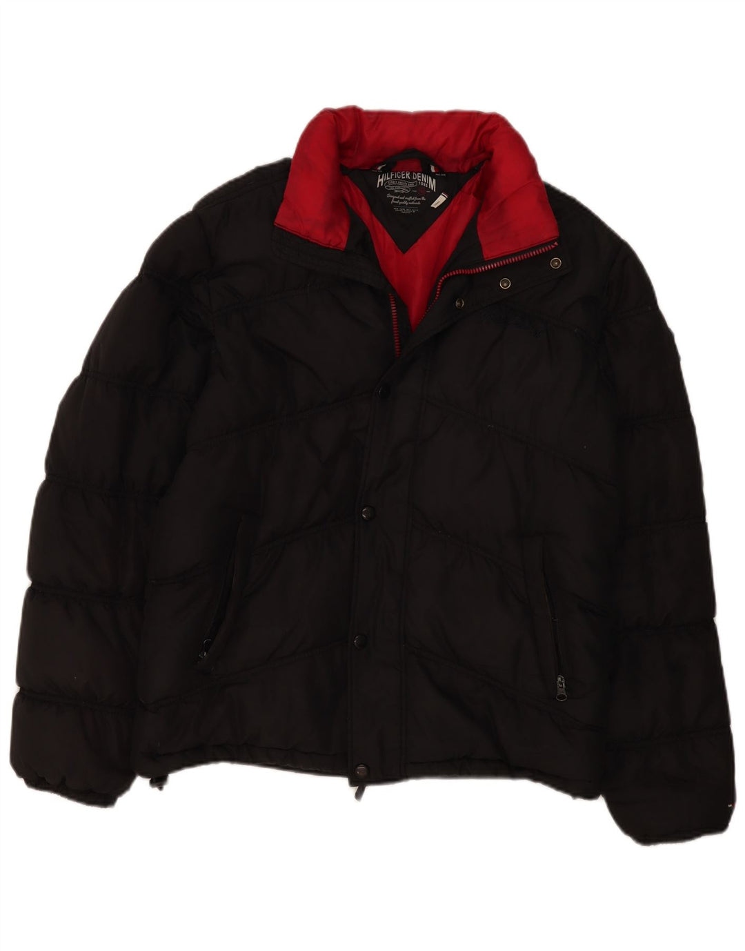 Tommy Hilfiger Herren Wattierte Jacke UK 40 Large Schwarz