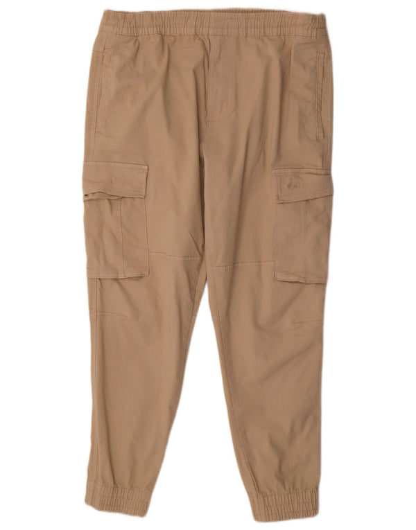 Zara Herren Jogger Cargo Hose EU 44 Large W34 L29 Beige Baumwolle