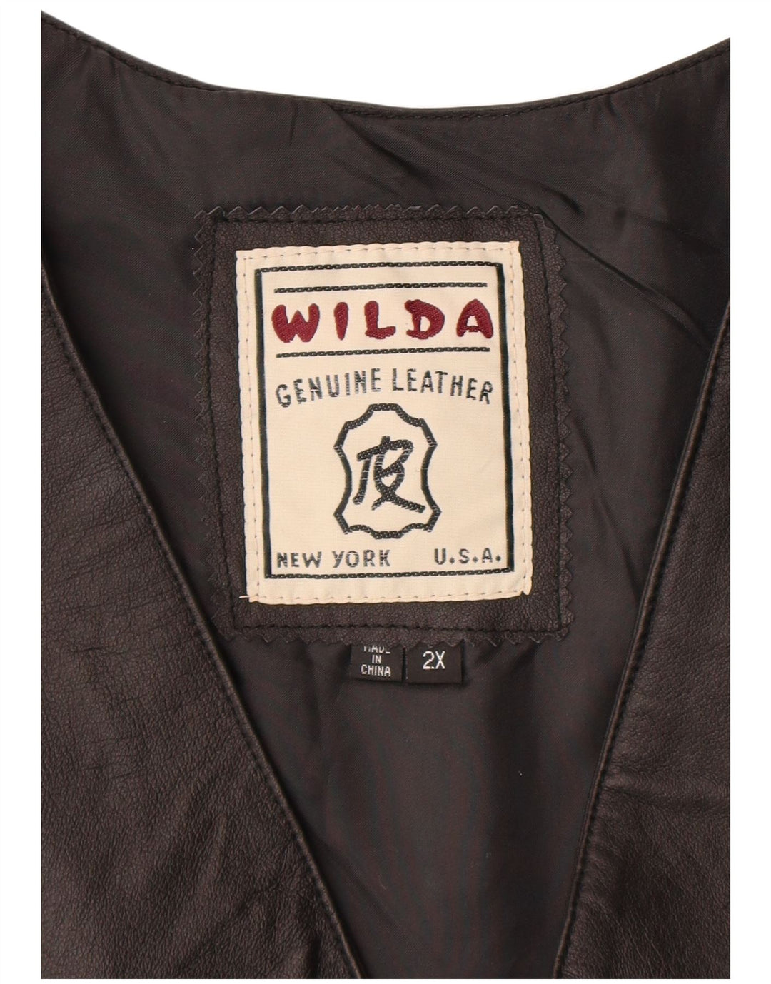 Wilda Herren Lederweste 2XL Schwarzes Leder