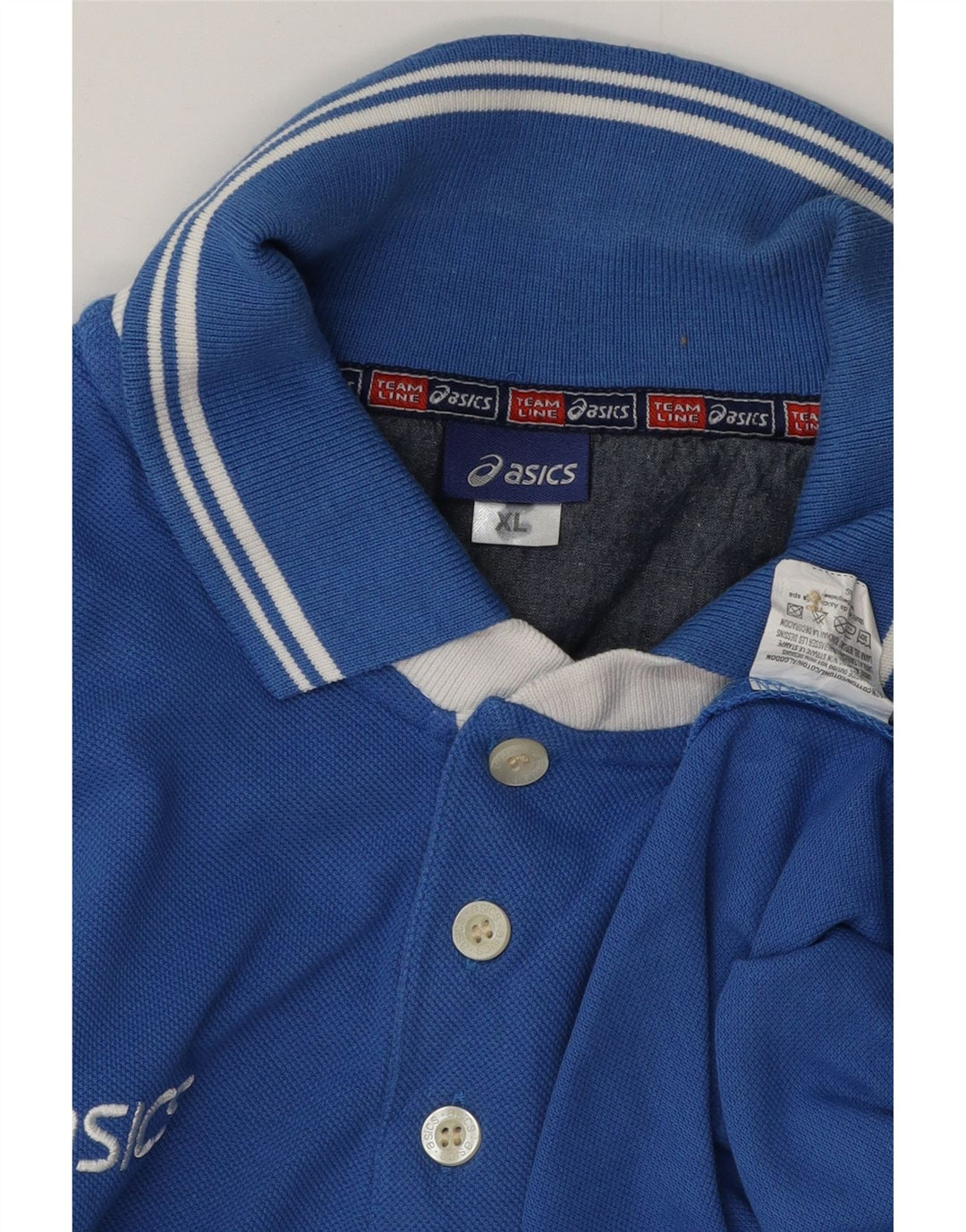 ASICS Herren Grafik-Poloshirt XL, blaue Baumwolle