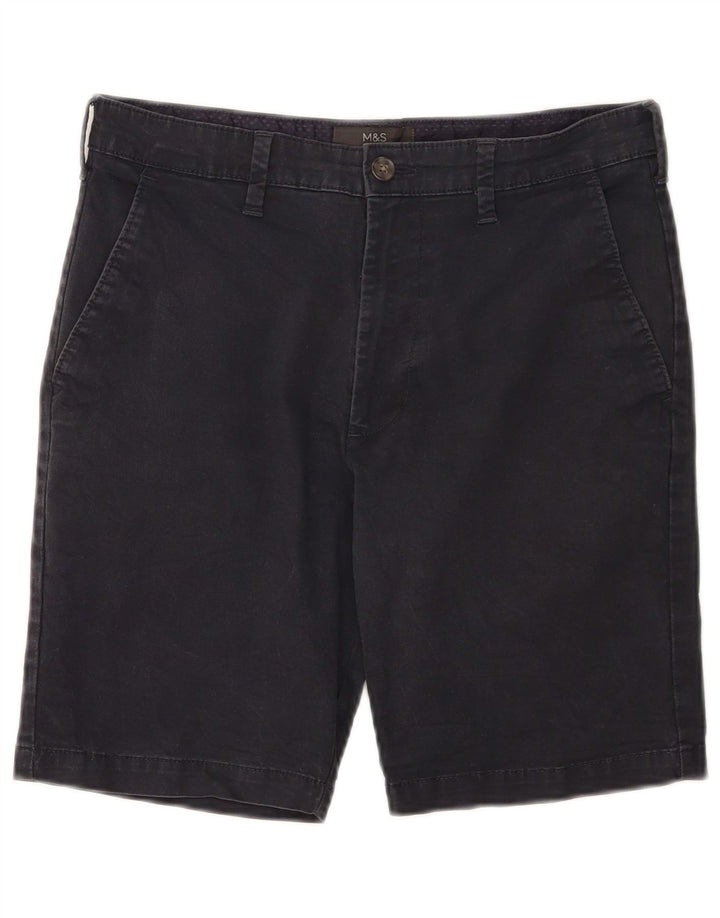Marks & Spencer Herren-Chinoshorts W30, mittelmarineblaue Baumwolle