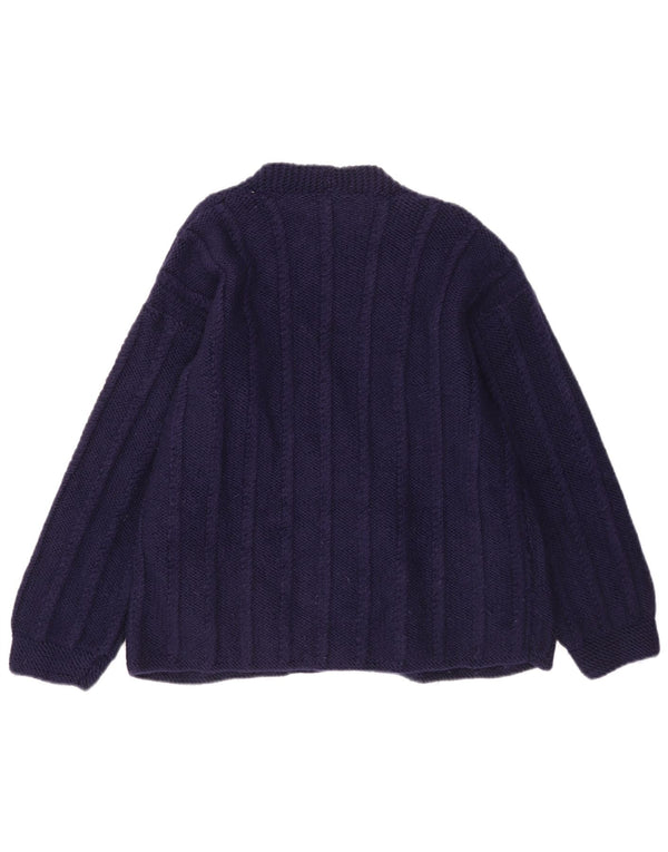 Vintage Damen Cardigan Pullover UK 16 Groß Marineblau