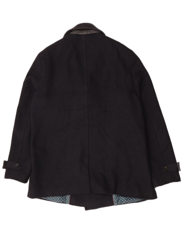 Ted Baker Herren Pea Coat Größe 6 2XL Schwarze Wolle