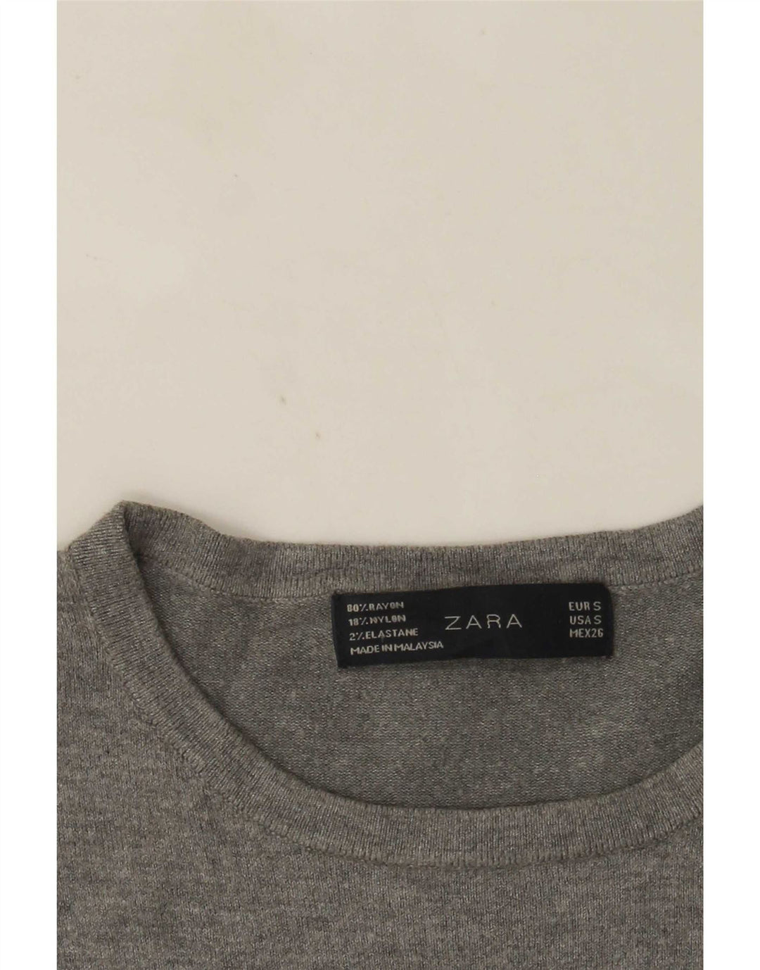 Zara Damen Weste Tank Top UK 8 Small Grau Rayon