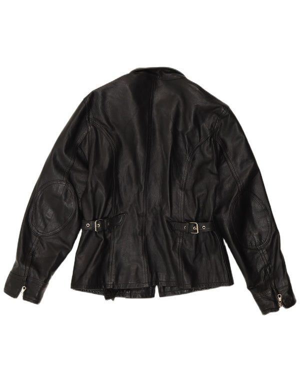 Conbipel Damen Lederjacke UK 14 Mittelschwarzes Leder