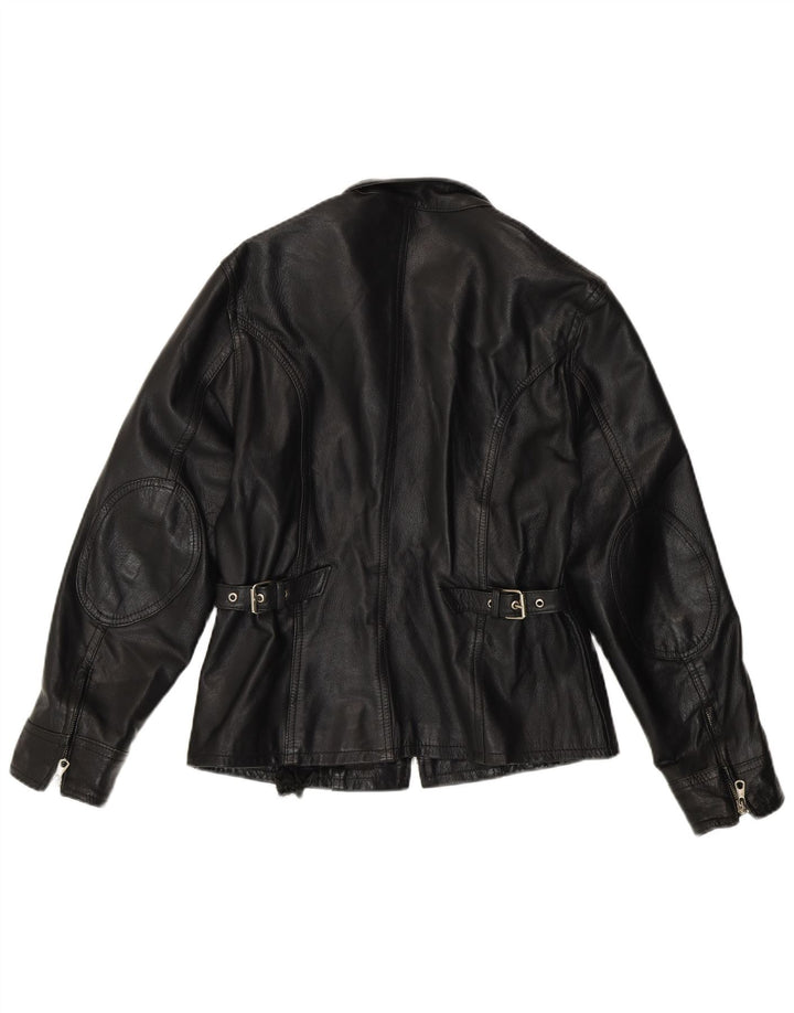 Conbipel Damen Lederjacke UK 14 Mittelschwarzes Leder