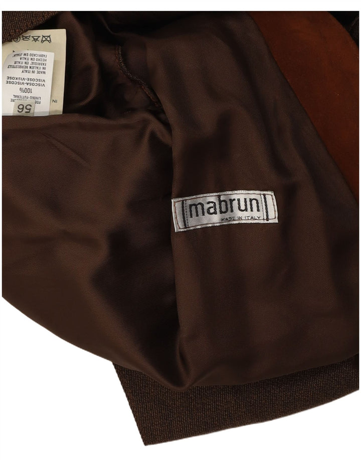 Mabrun Herren Wildlederweste IT 56 XL Braunes Leder