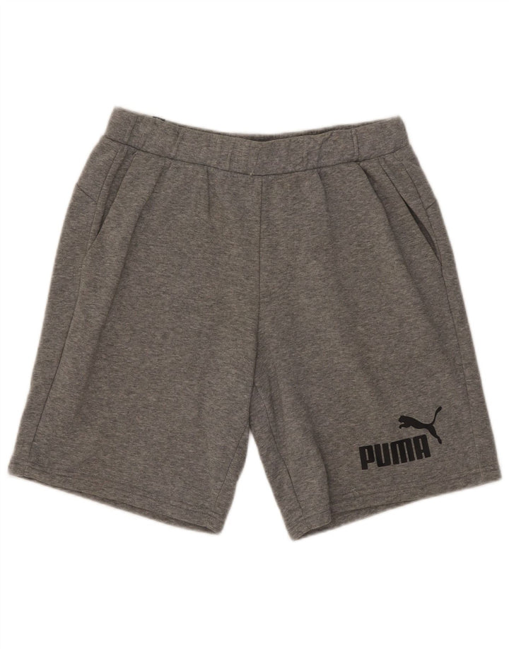 Puma Herren Graphic Sport Shorts Mittelgrau gefleckte Baumwolle