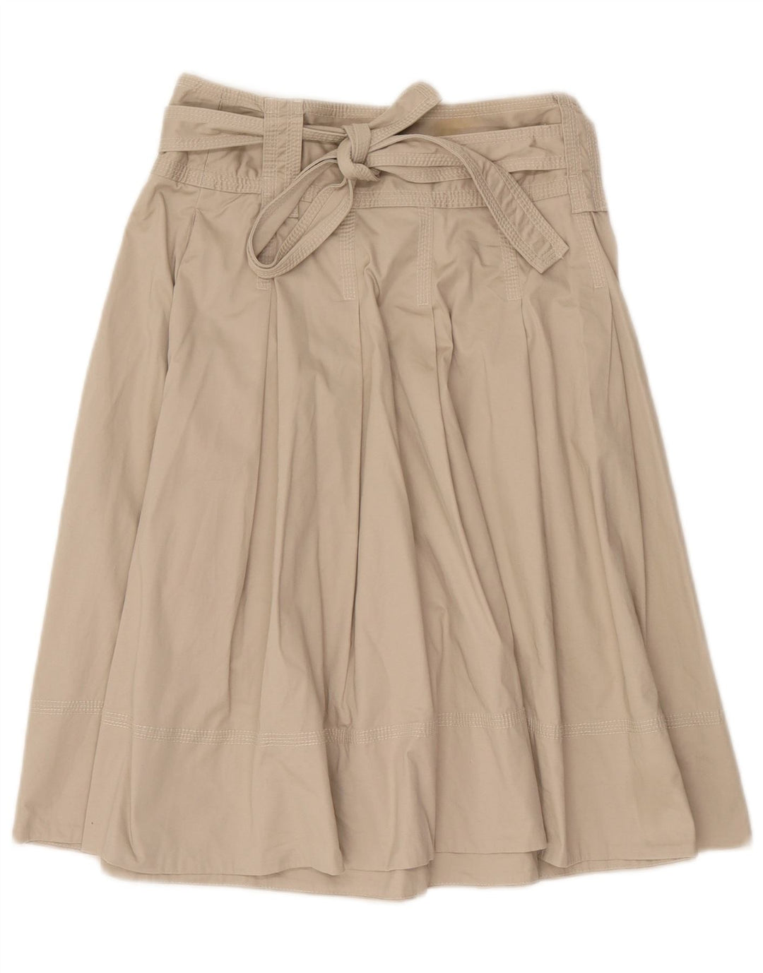 Zara Damen Faltenrock in A-Linie, mittelgroß, W28, beige Baumwolle