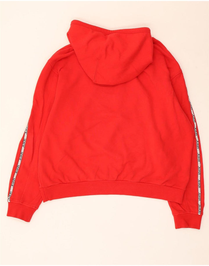 Levi's Womens Graphic Oversized Hoodie Pullover UK 14 Mittelrote Baumwolle
