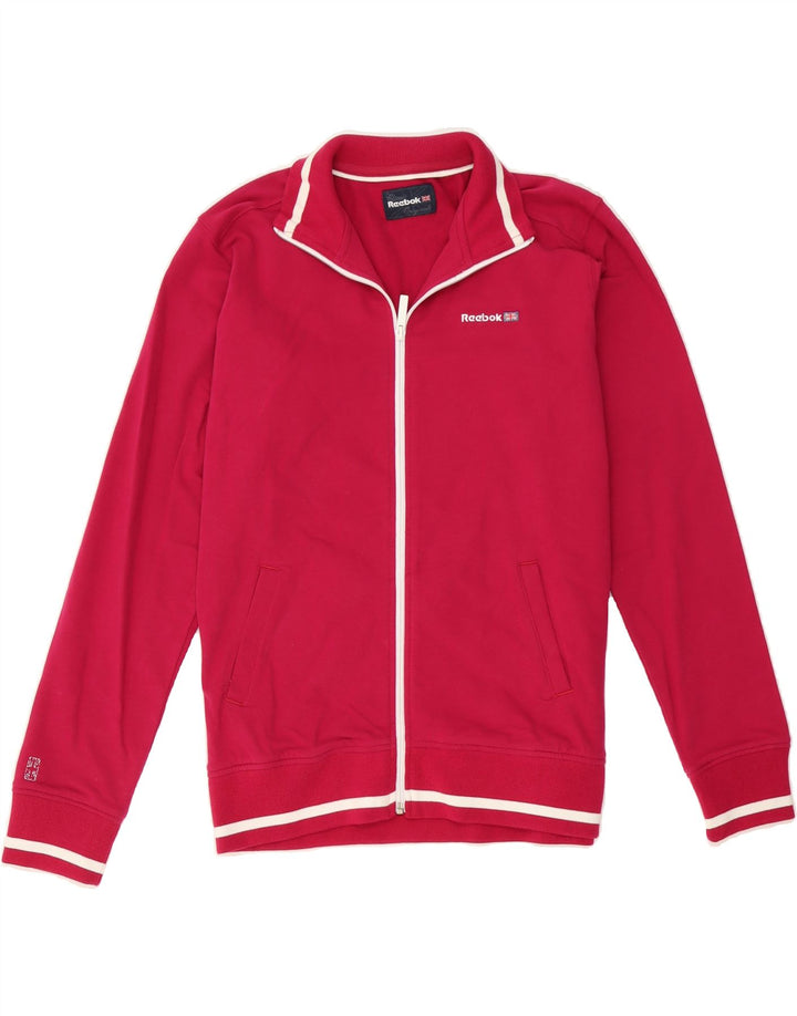 REEBOK Womens Tracksuit Top Jacket UK 16 Large  Pink Cotton Vintage Reebok and Second-Hand Reebok from Messina Hembry 