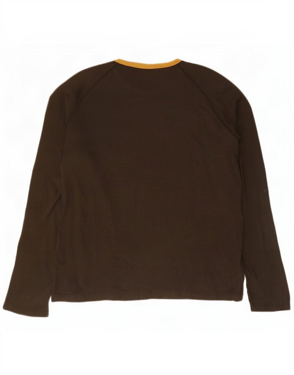 Woolrich Herren-Grafik-Oberteil, langärmelig, 2XL, braune Baumwolle