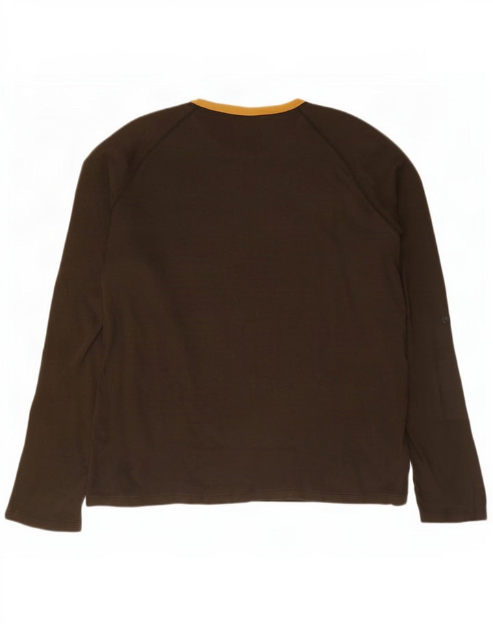 Woolrich Herren-Grafik-Oberteil, langärmelig, 2XL, braune Baumwolle