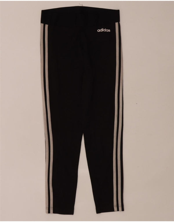 Adidas Damen Leggings UK 8 Small Schwarz Baumwolle